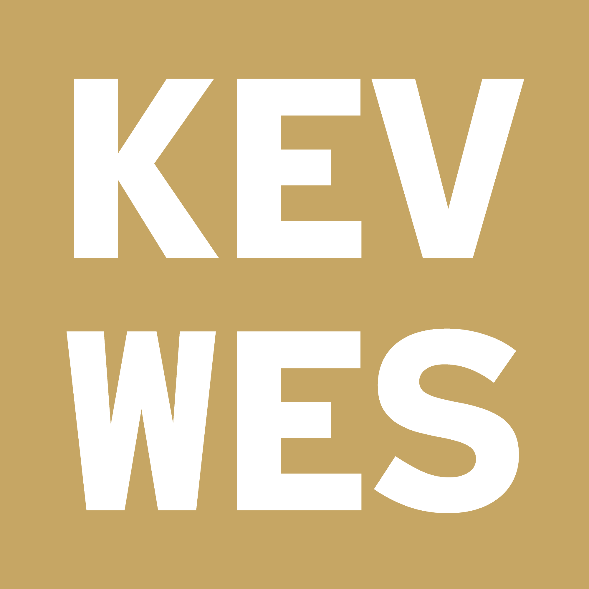 Das Logo von KevWes in gelb.