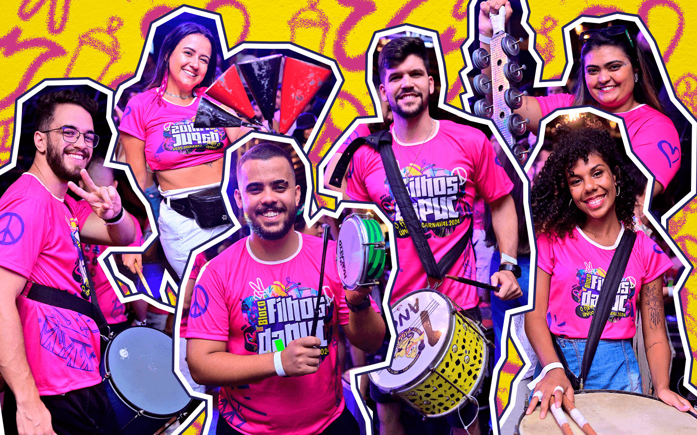 Uniformes Camiseta para Bloco Filhos da PUC Minas Gerais BH, Bloco de Carnaval