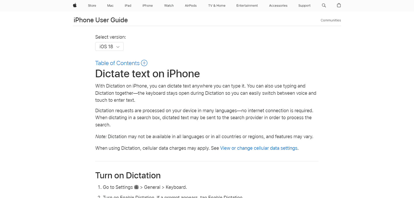 Apple Dictation