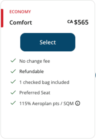 Comfort economy pricing