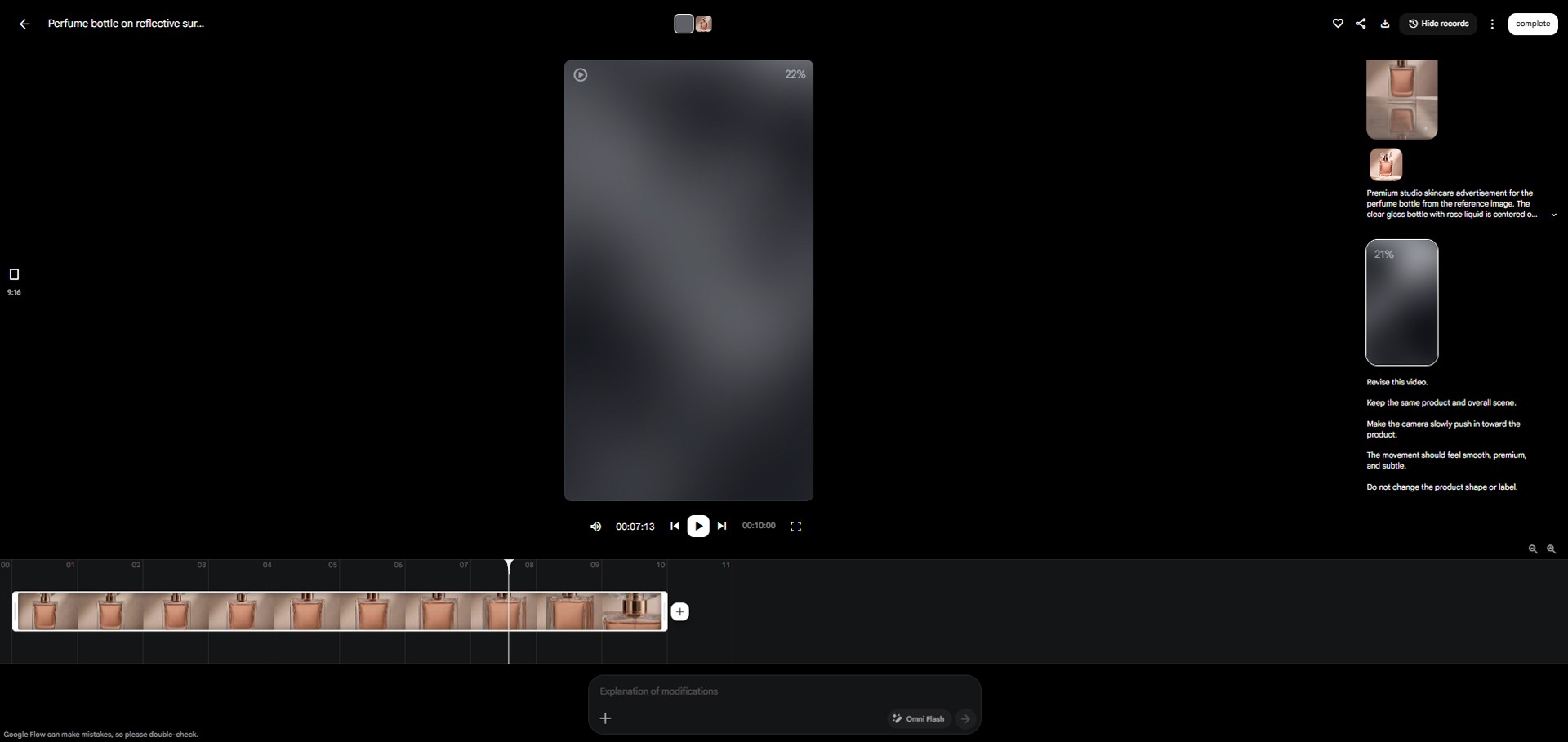 Image caption: Use follow-up prompts to adjust the camera movement without restarting the whole video.