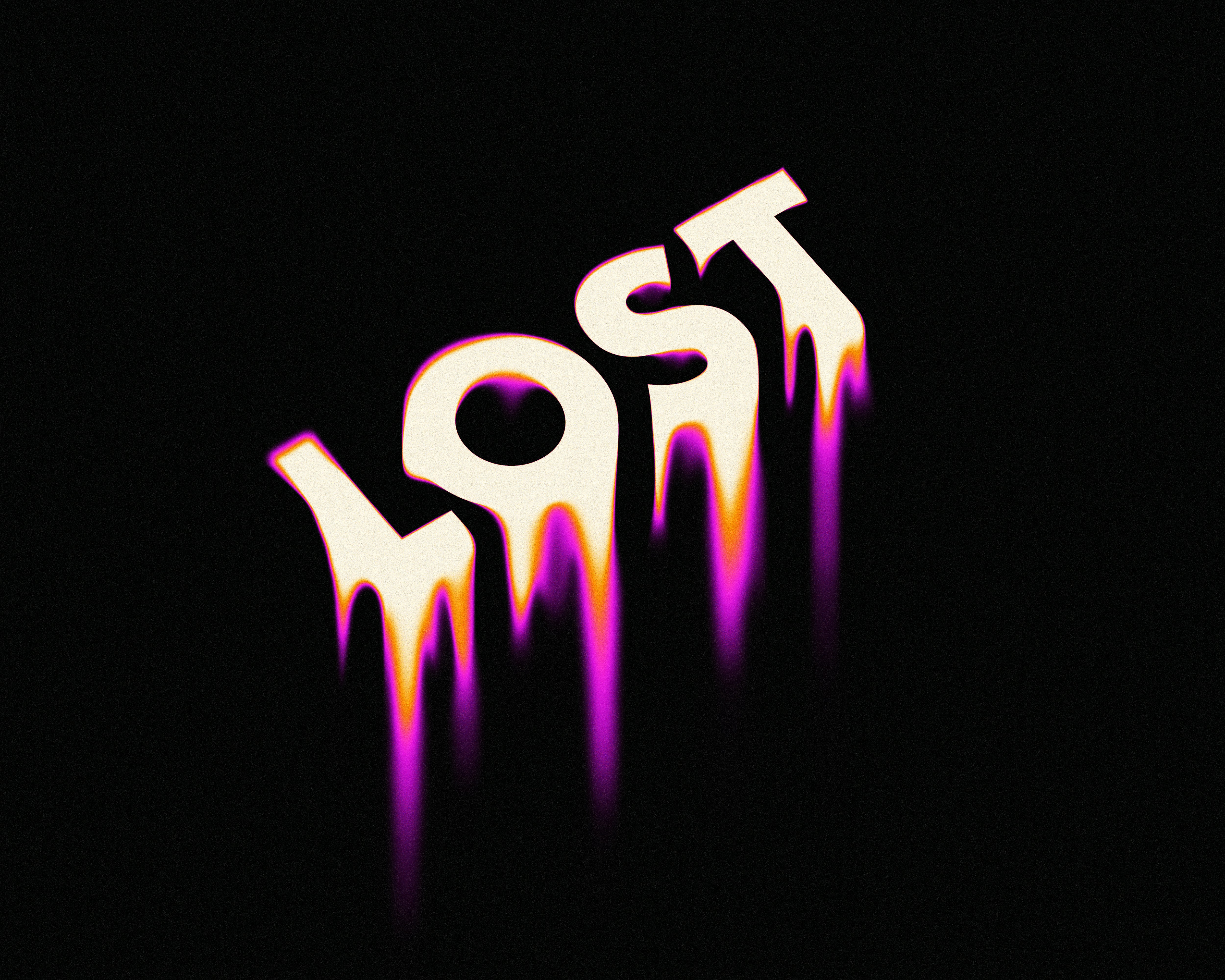 The word “lost” rendered in distorted typography on a dark background, representing confusion and lack of direction during career uncertainty.