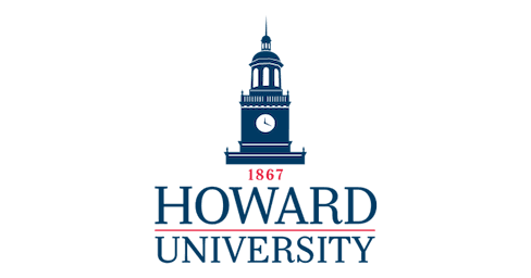 Illustration of the Howard University logo featuring the iconic clock tower and the year 1867 in navy blue and red.