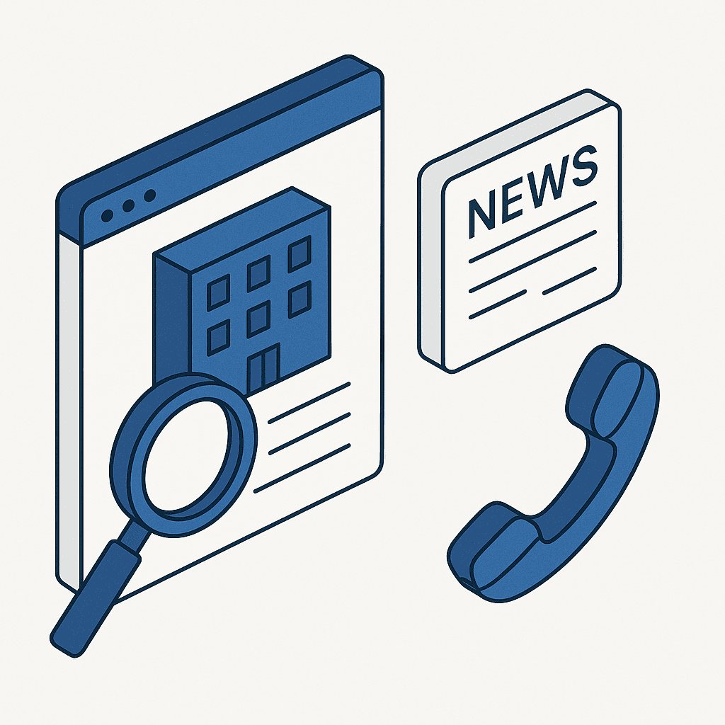 Venditore che si prepara per una chiamata con informazioni aziendali aggiornate