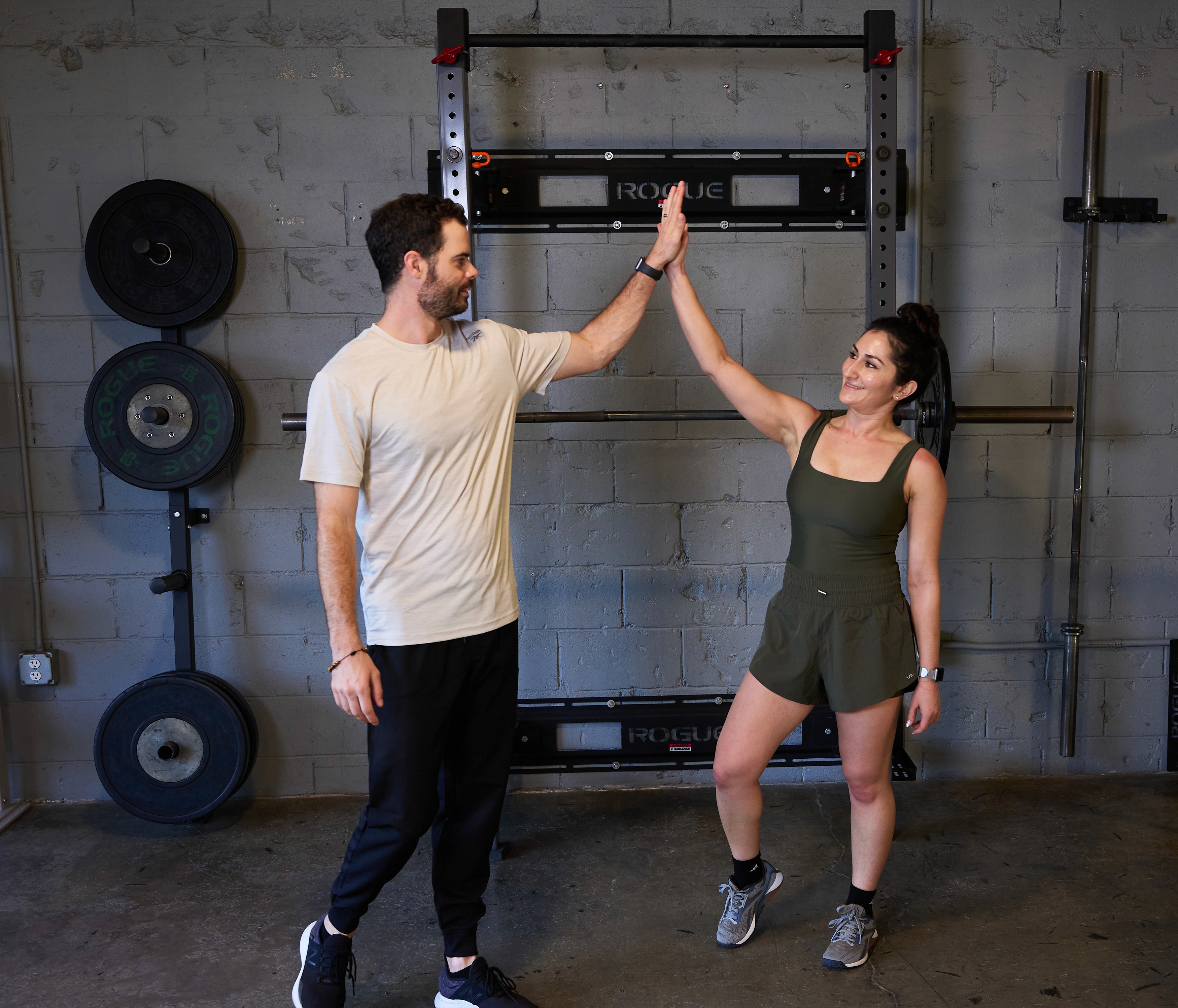 Two men greeting with hand