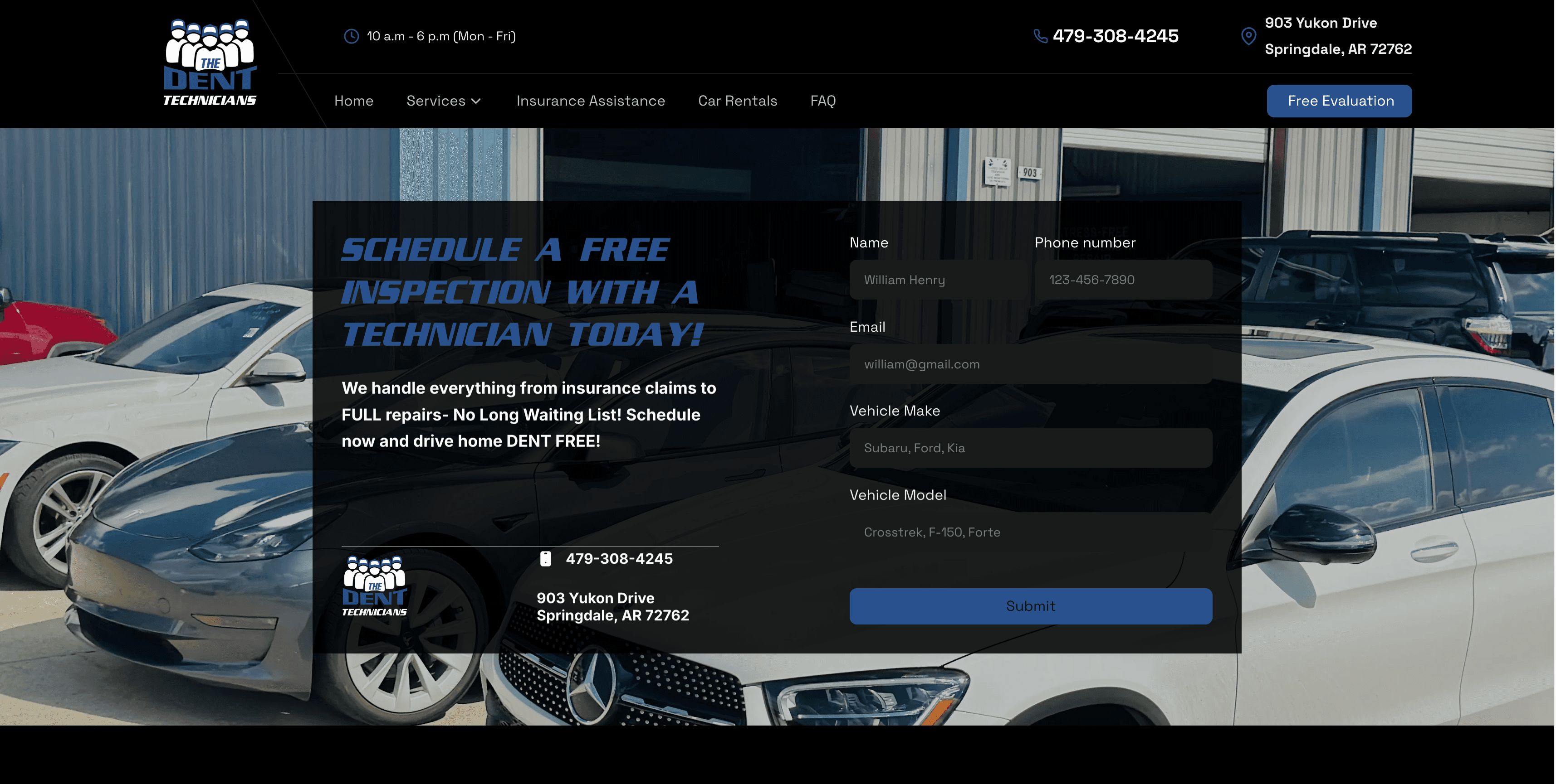 Custom Website Images Design By Moores Designs - Servicing Northwest Arkansas Businesses The Dent Technicians