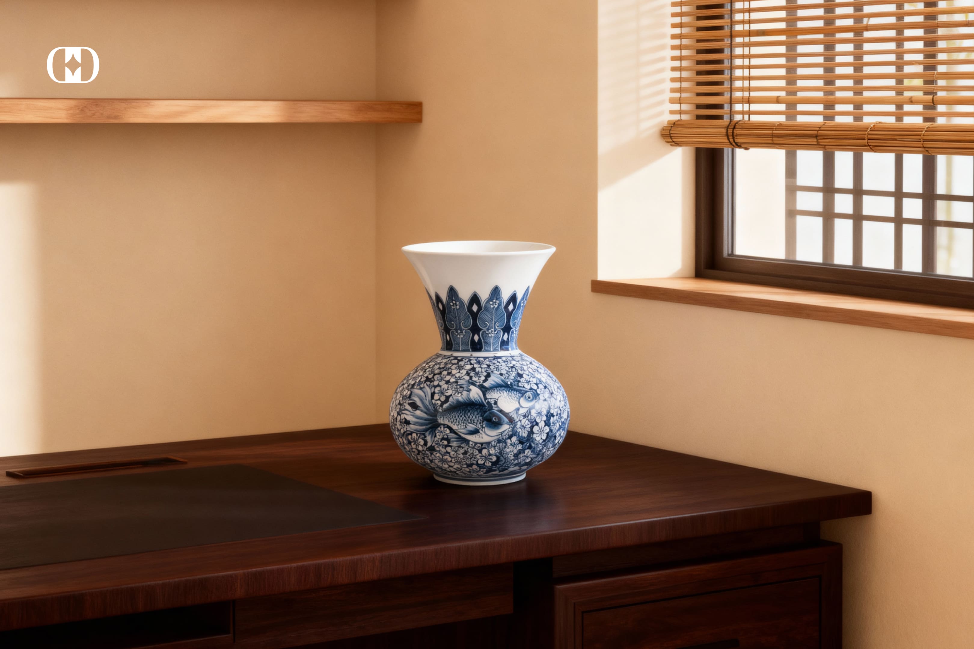 phối màu gốm sứ với không gian