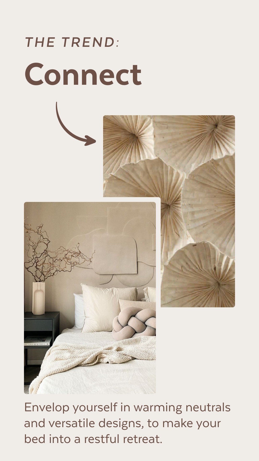 Pinterest moodboard post for QE Home featuring Sonrisa Collection