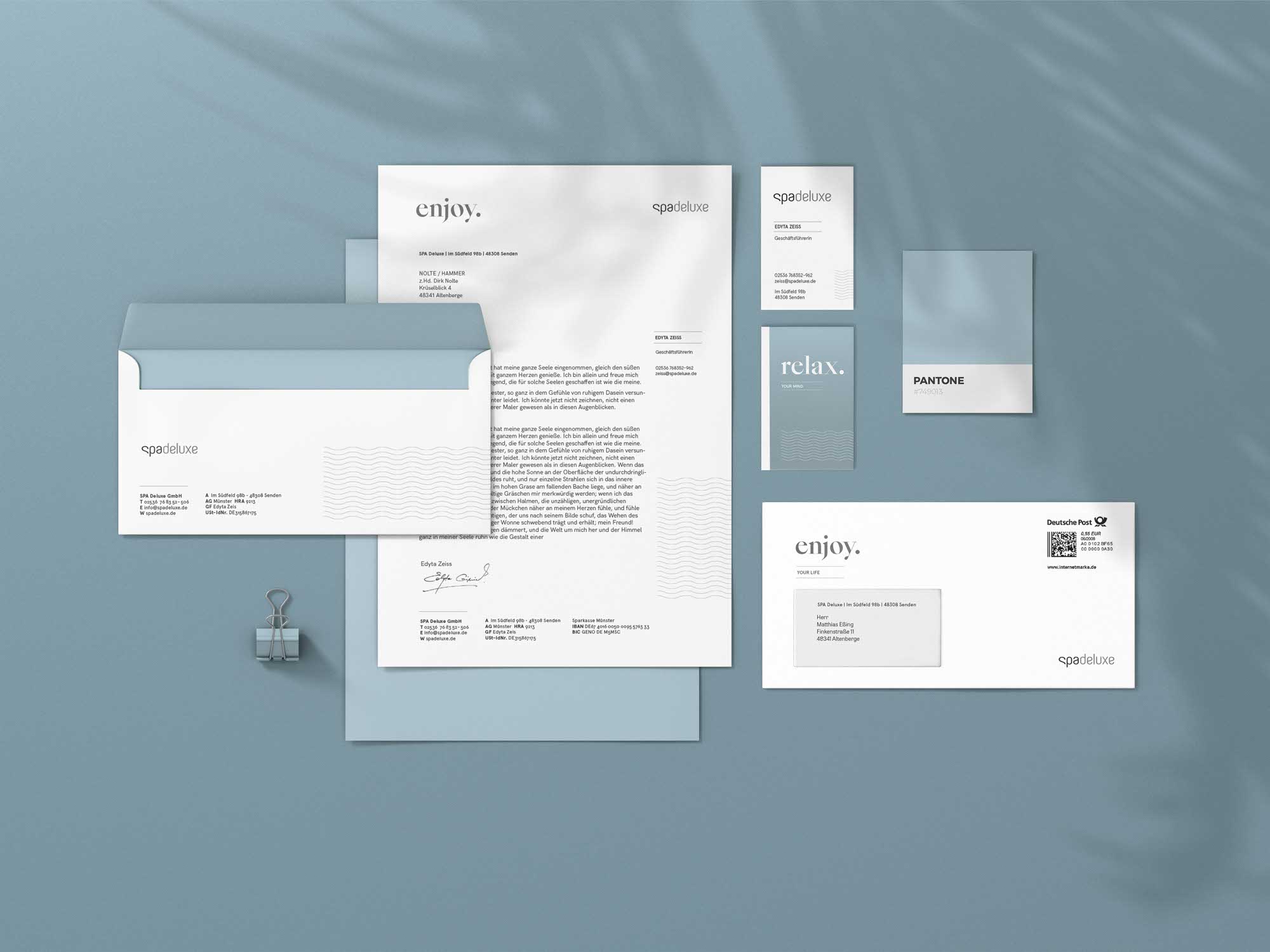Design für Spadeluxe – luxuriöses Erscheinungsbild mit Ruhe und Klarheit