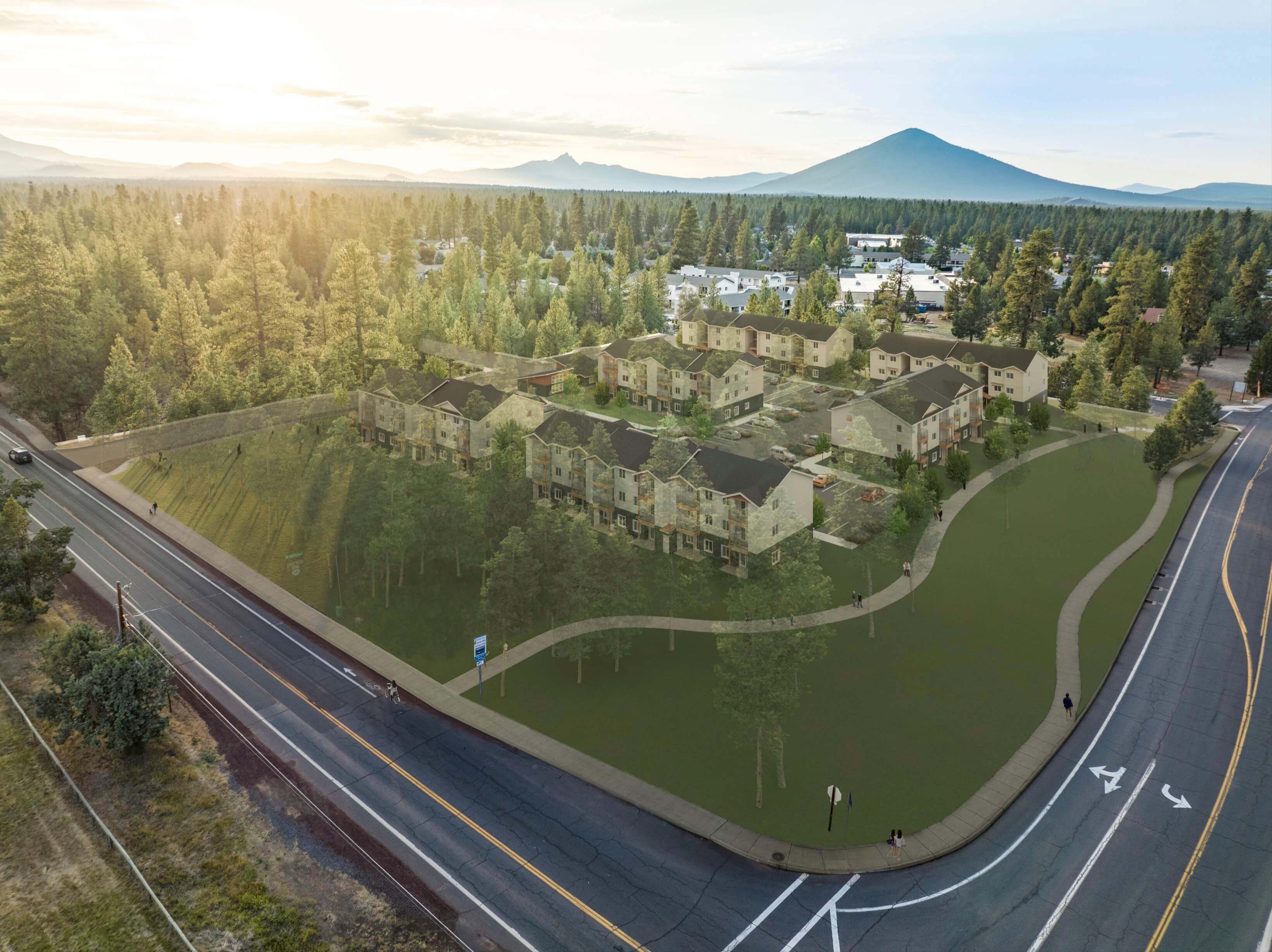 Car driving on a wet road at night