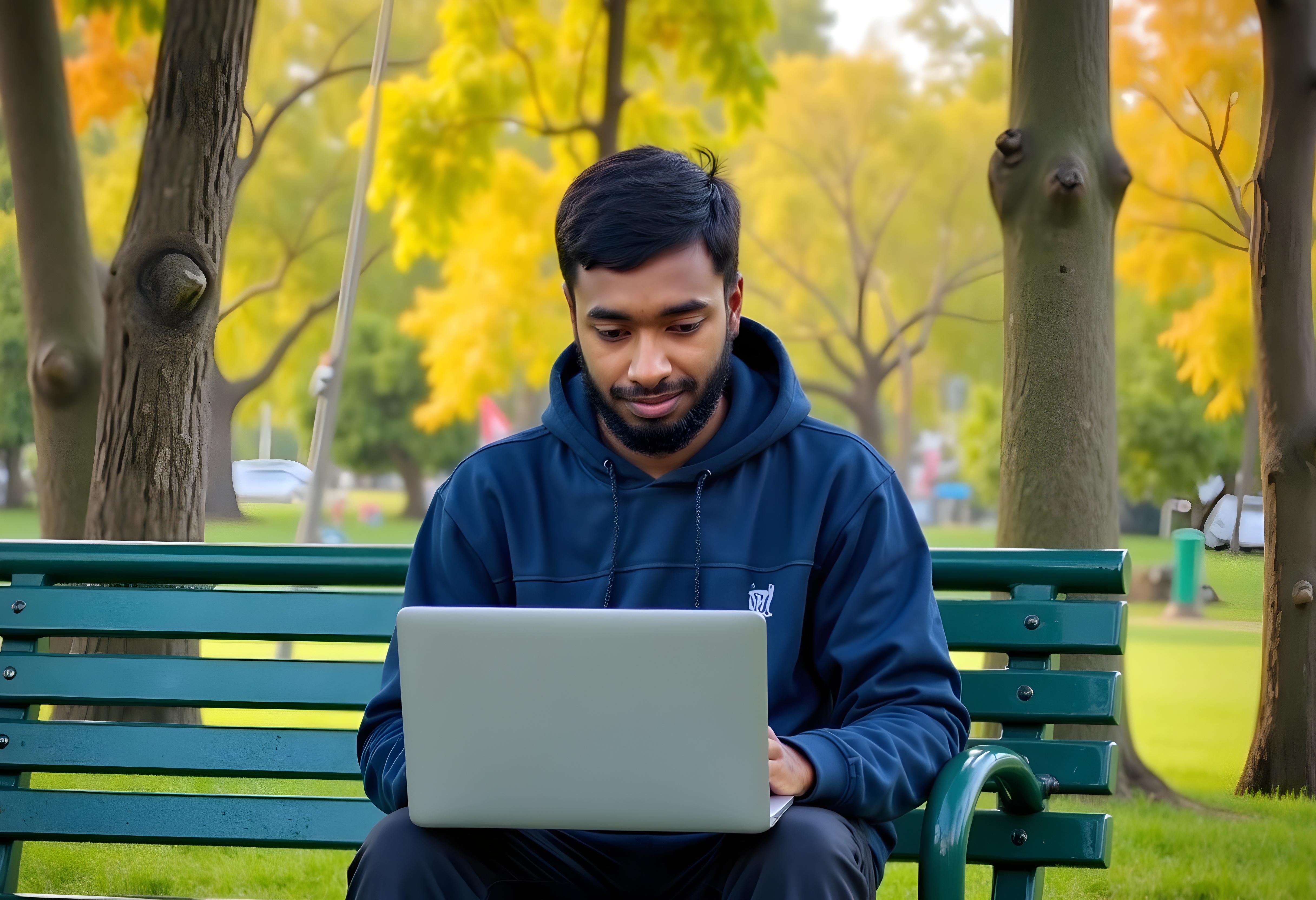 Portrait of portfolio creator – back view