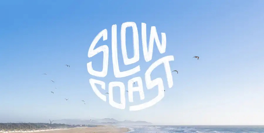 Slow Coast hand lettered logo, indie rock band branding
