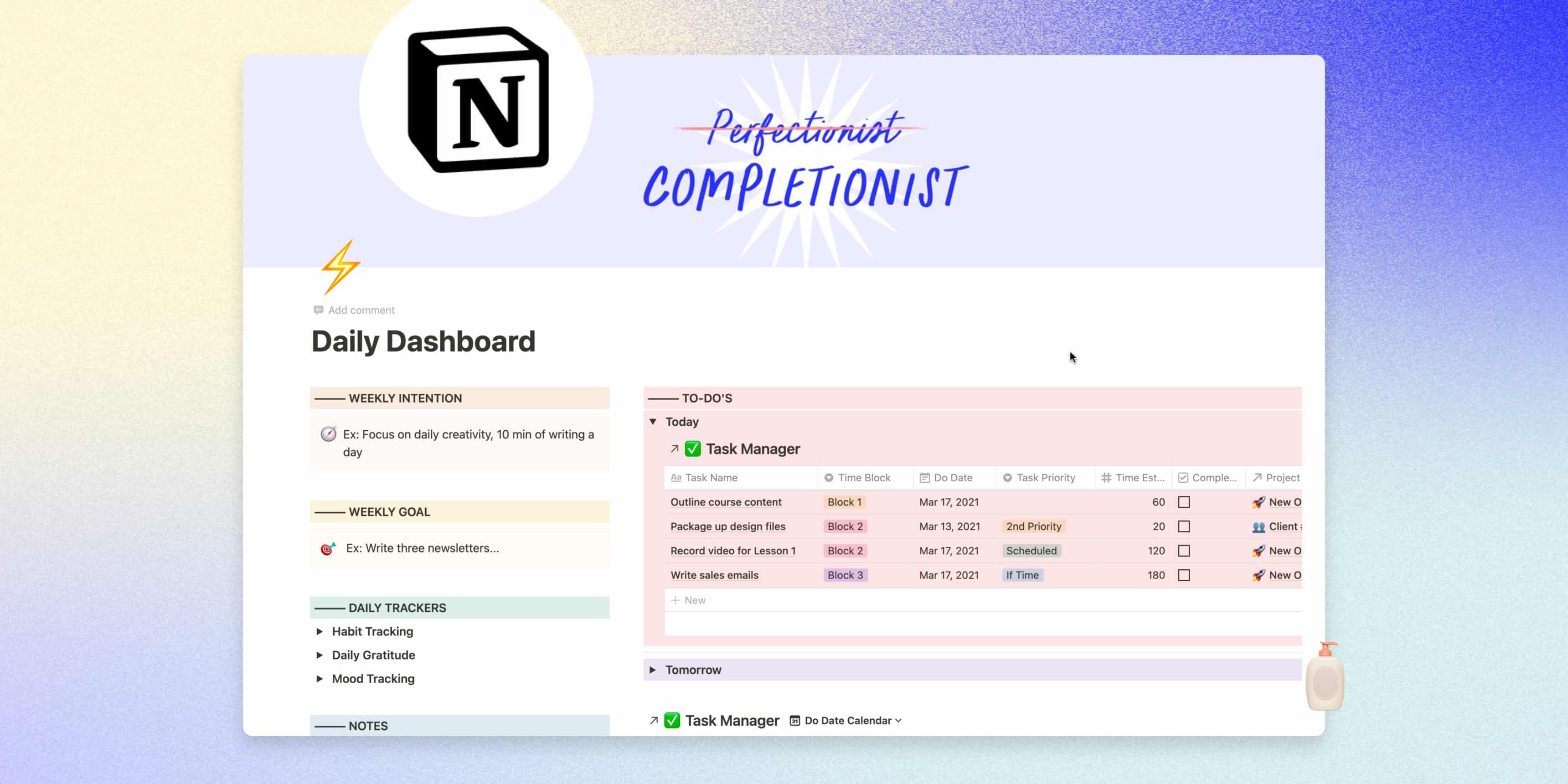 Wandering Aimfully Notion Starter Pack