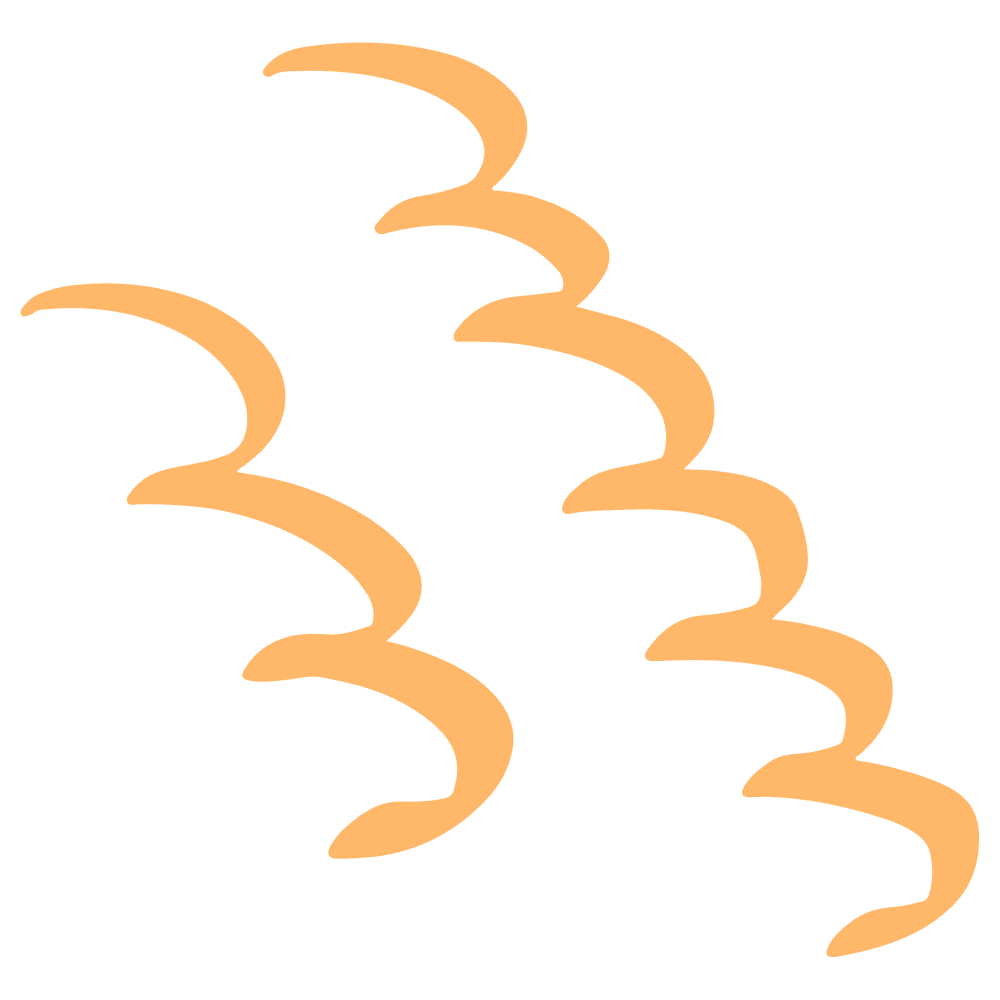 Orange wavy scribble lines