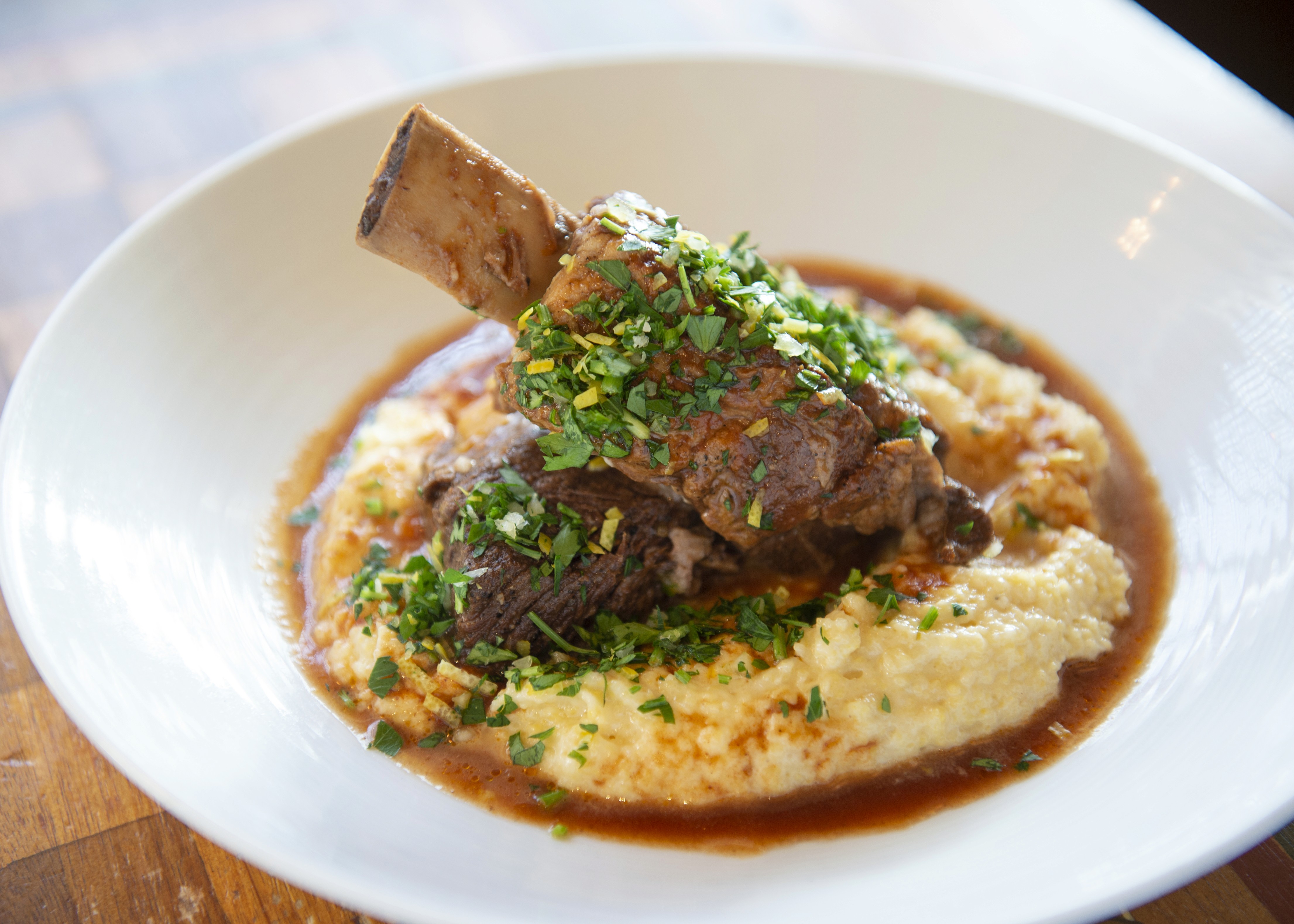 Lamb shank and polenta