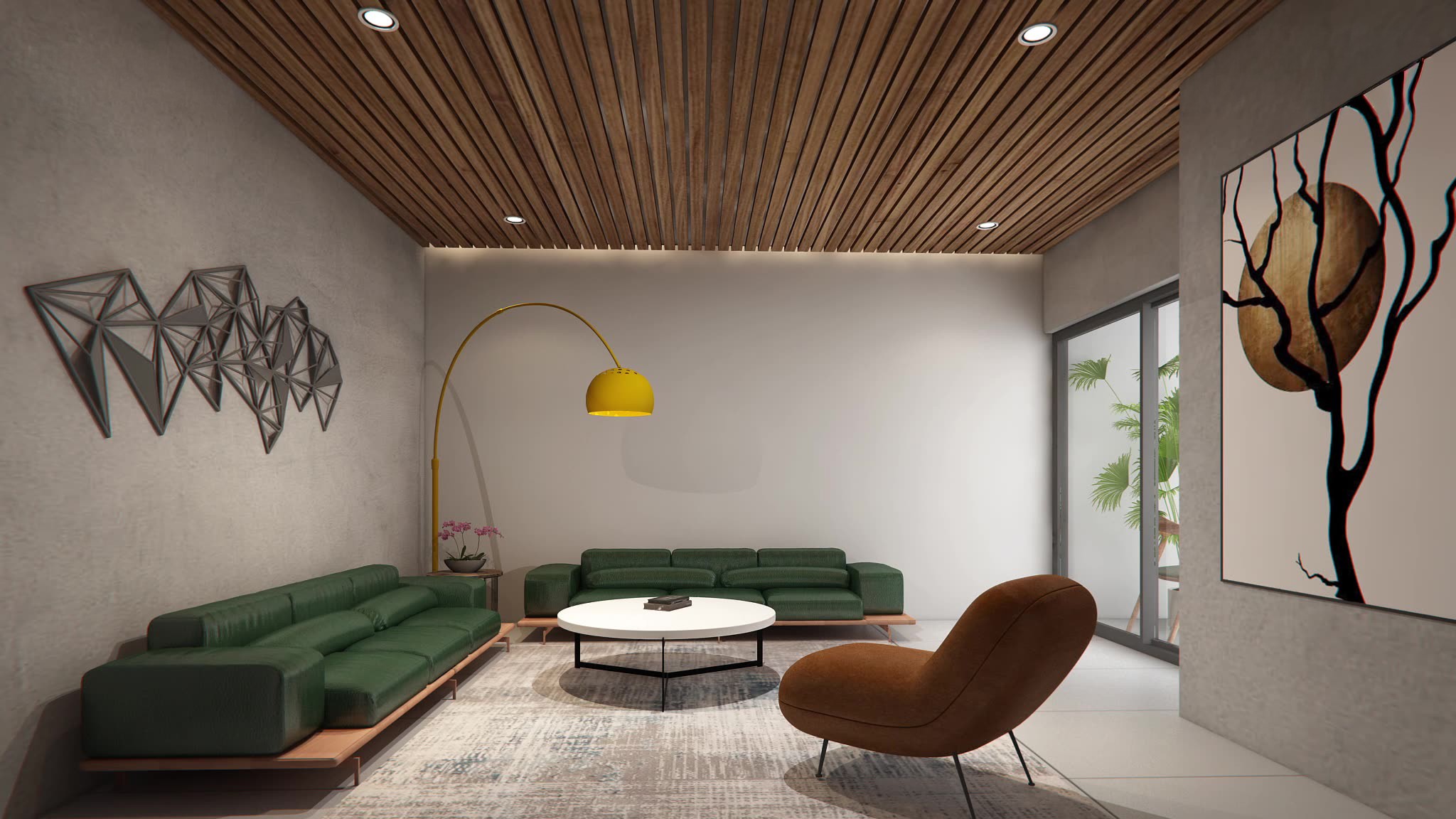 Close-up of a green crocheted handbag with a woven design and metal rings on the handles.