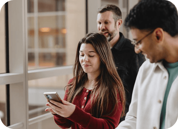 Woman looking at her phone
