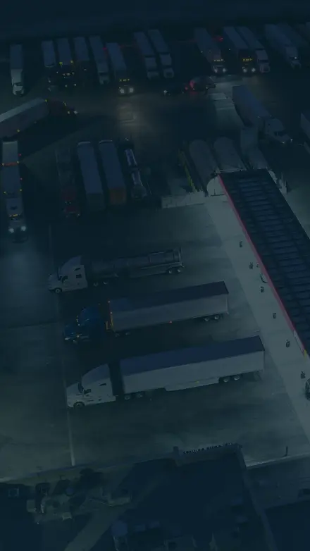 Rest stop for trucks at night