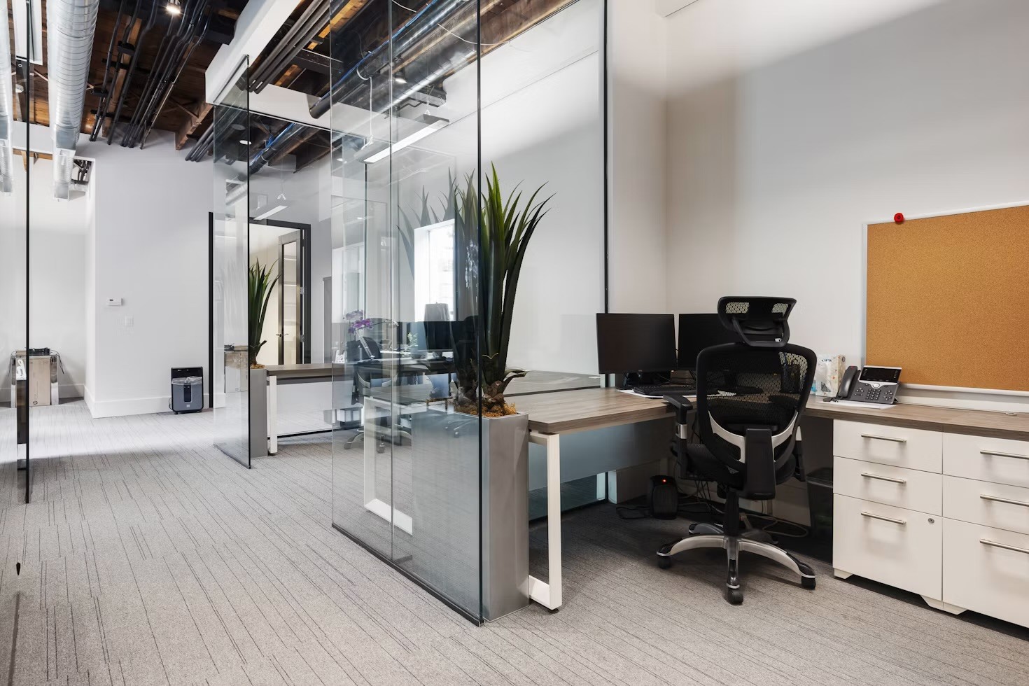 Replace with an upscale modern professional office interior