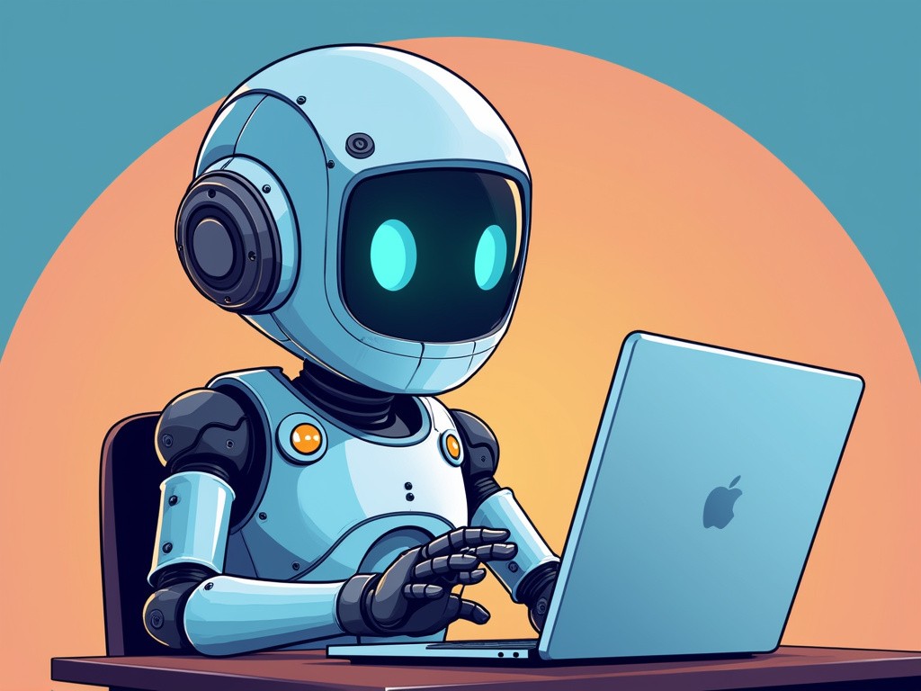 Robot on a laptop