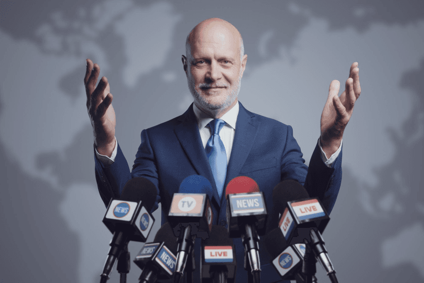 A man giving speech