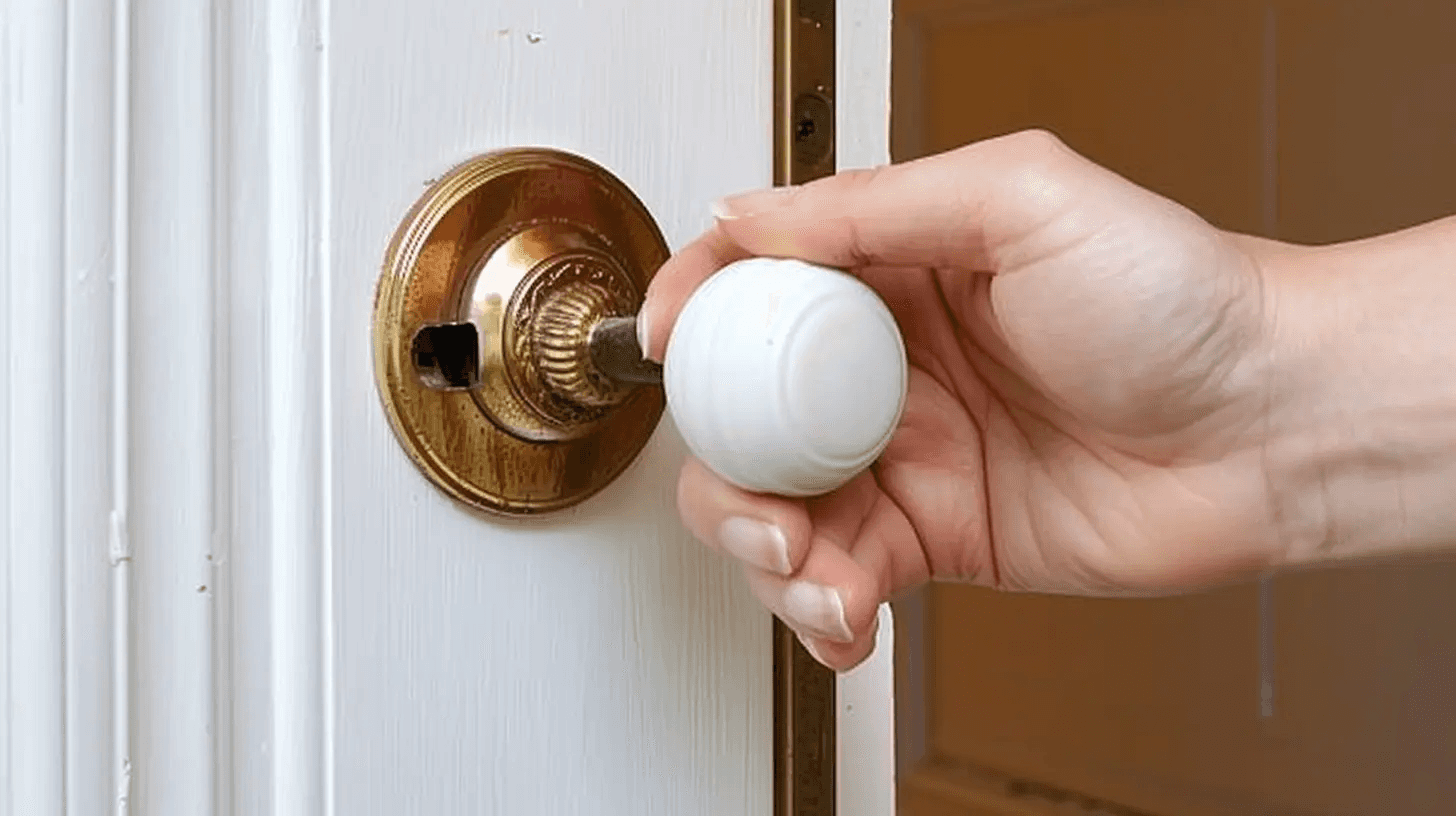 twist the knob or handle to unlock the door
