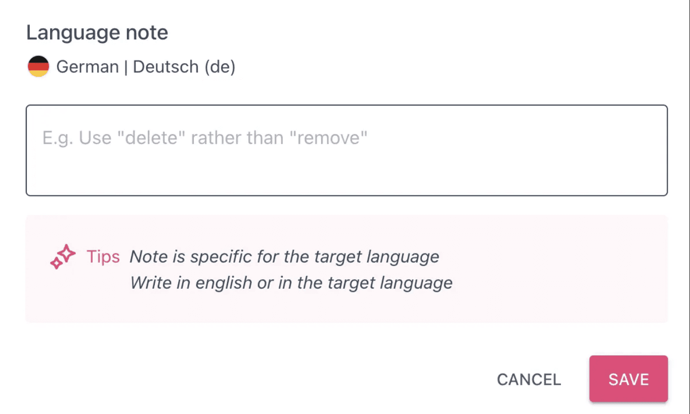 Tolgee Language Notes