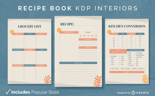 recipe template kdp