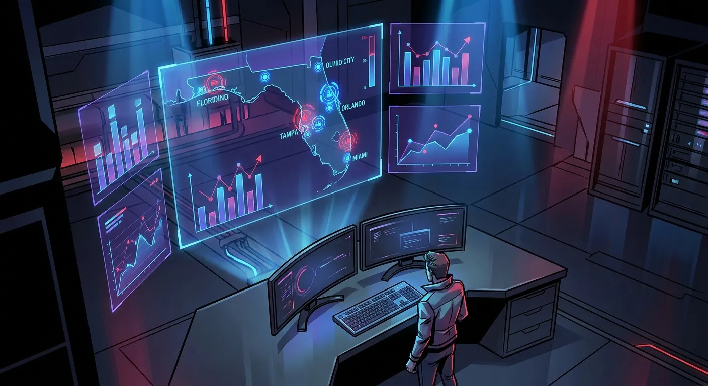 Person at a desk analyzing digital analytics for RockN' Socials, a Digital Marketing Agency.