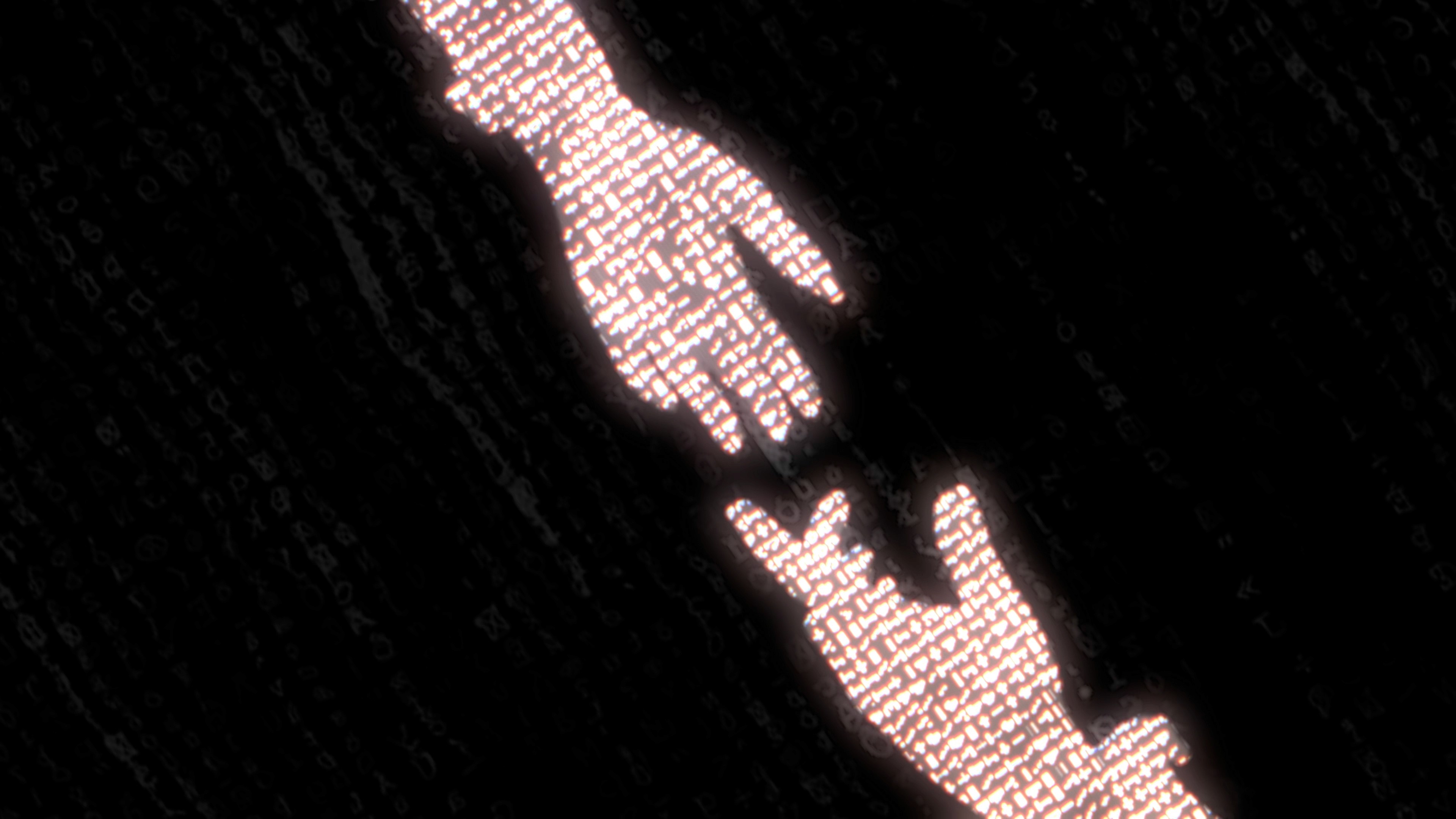 Hands Reaching Dither