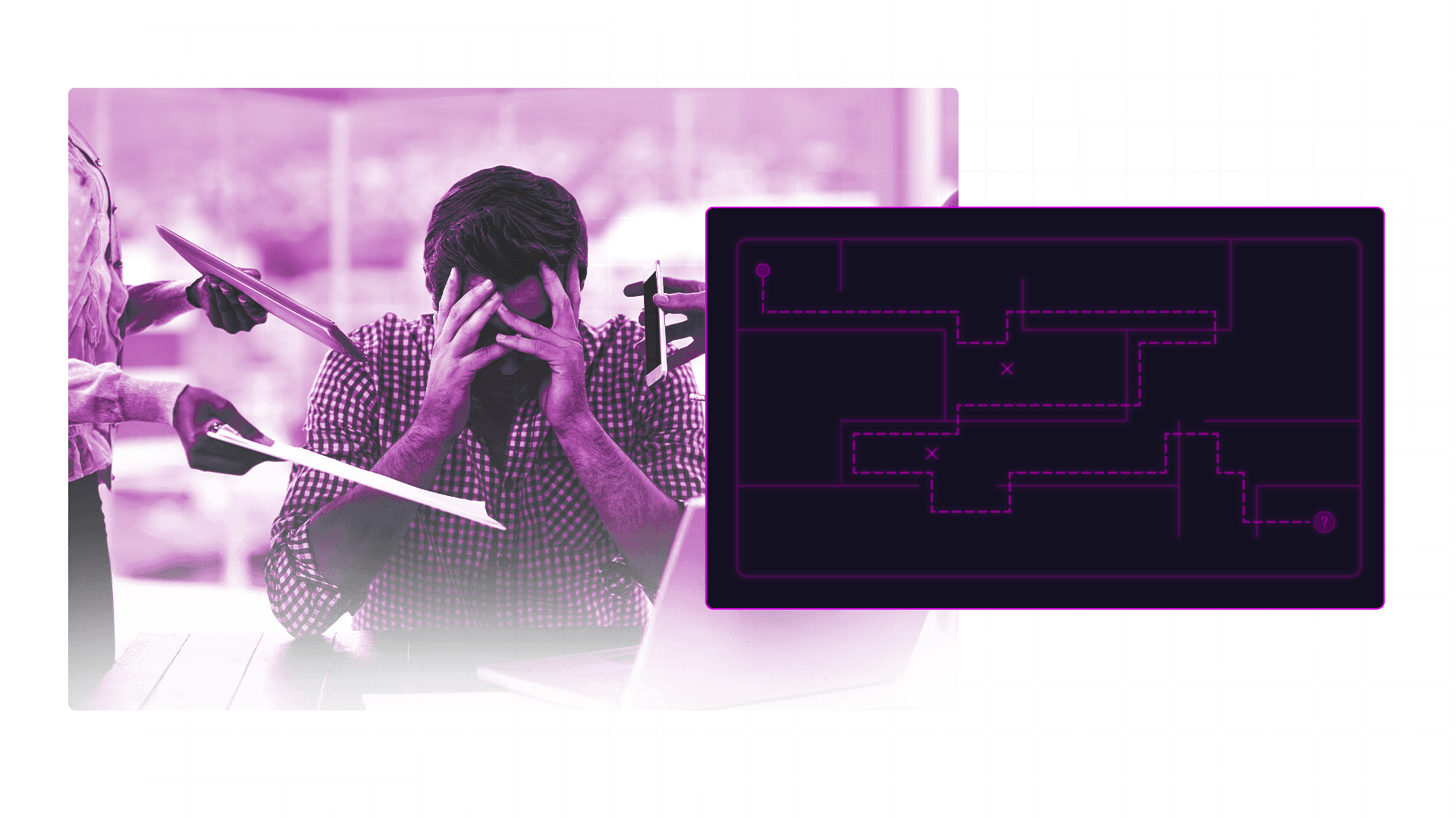 Professionnel submergé par les tâches et appels, cherchant des techniques de vente efficaces pour Vendue.