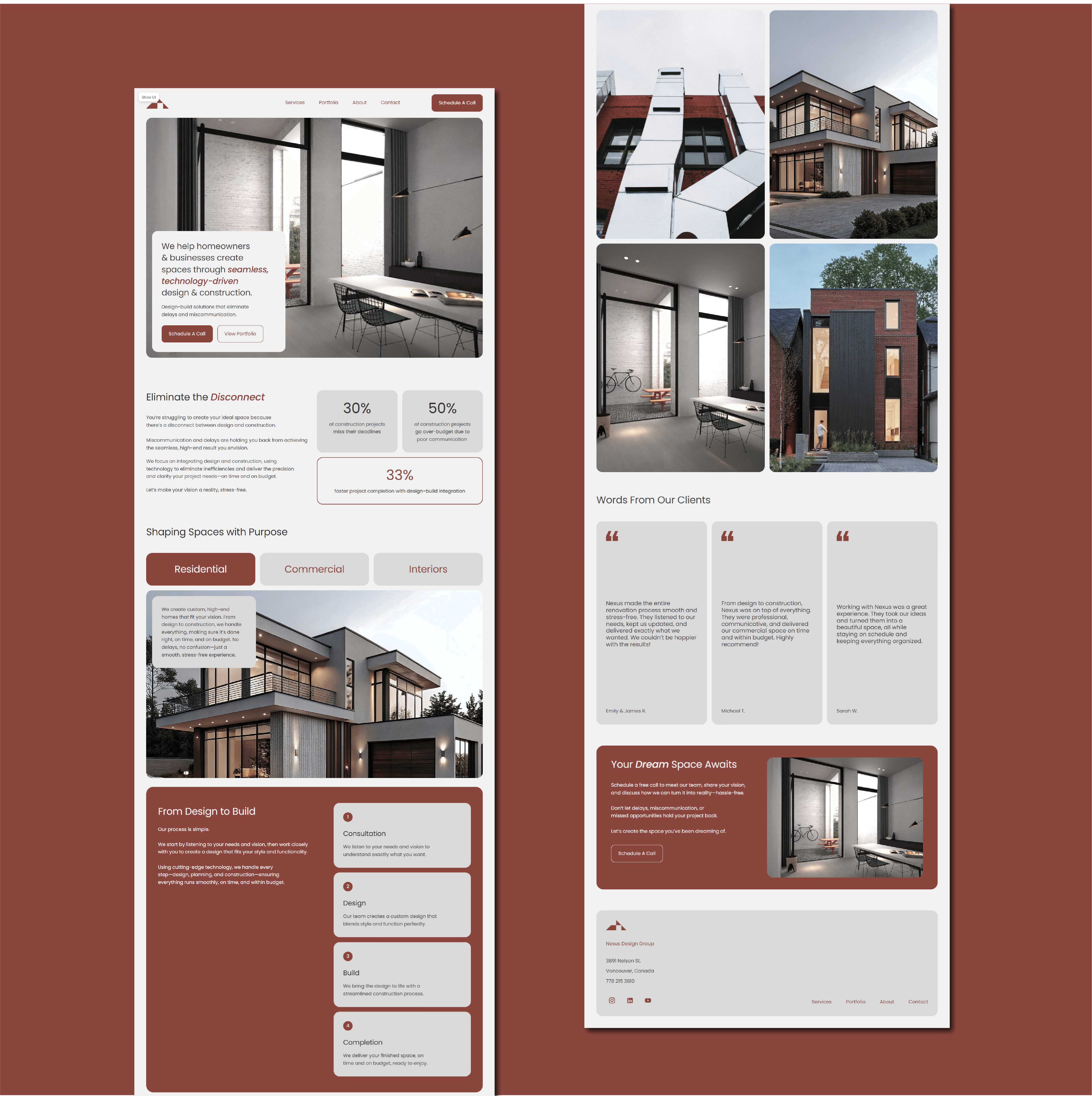 Business card mockup for Platinum Contracting