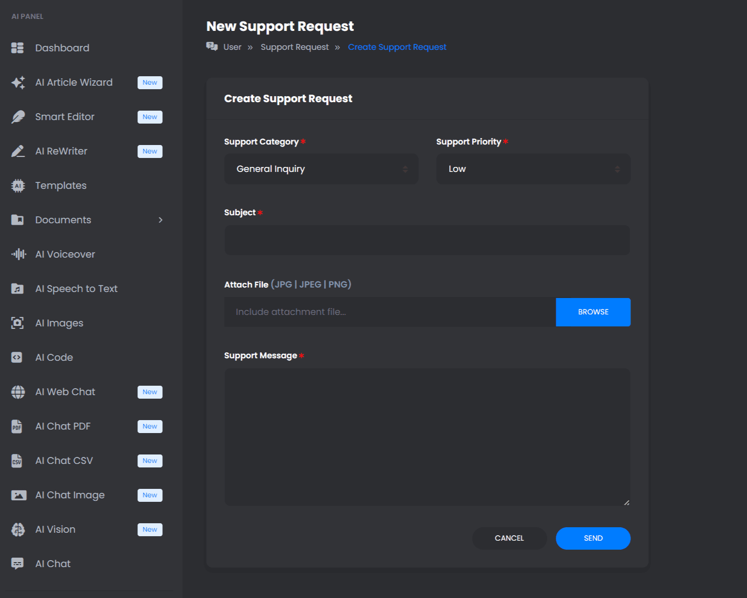 SBCStudio Support Dashboard