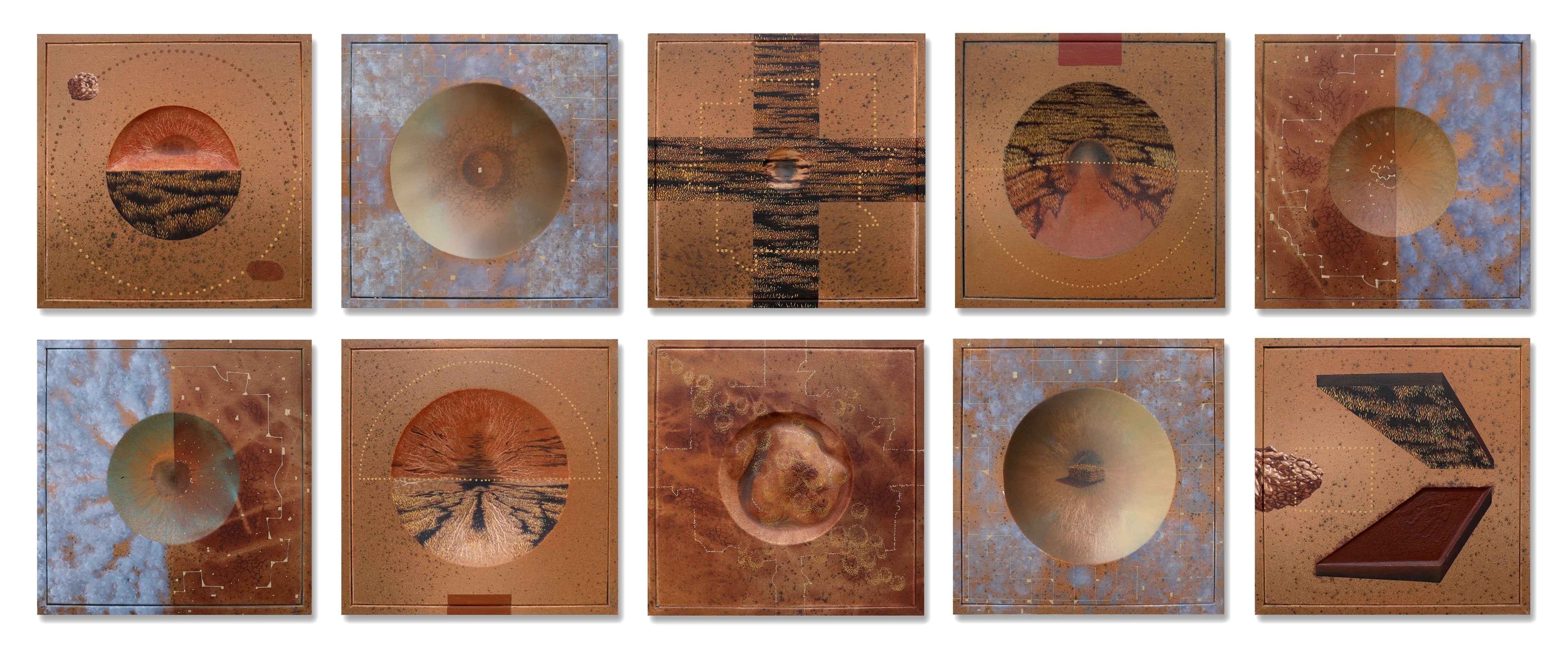 herd of sheep on road painting