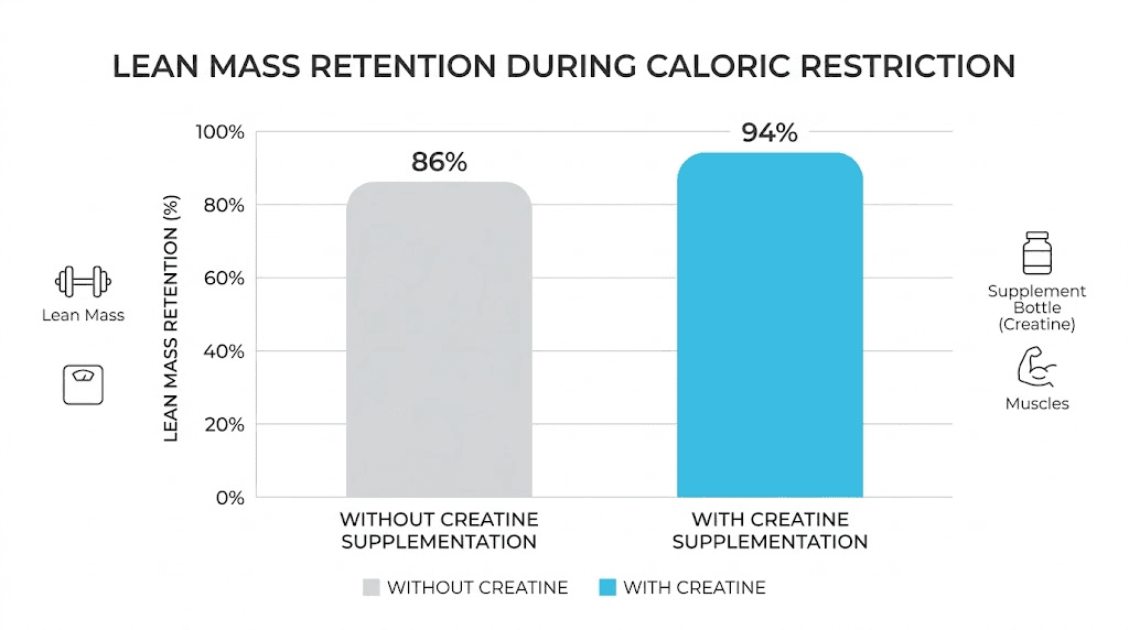 Creatine lean mass preservation research data comparison chart