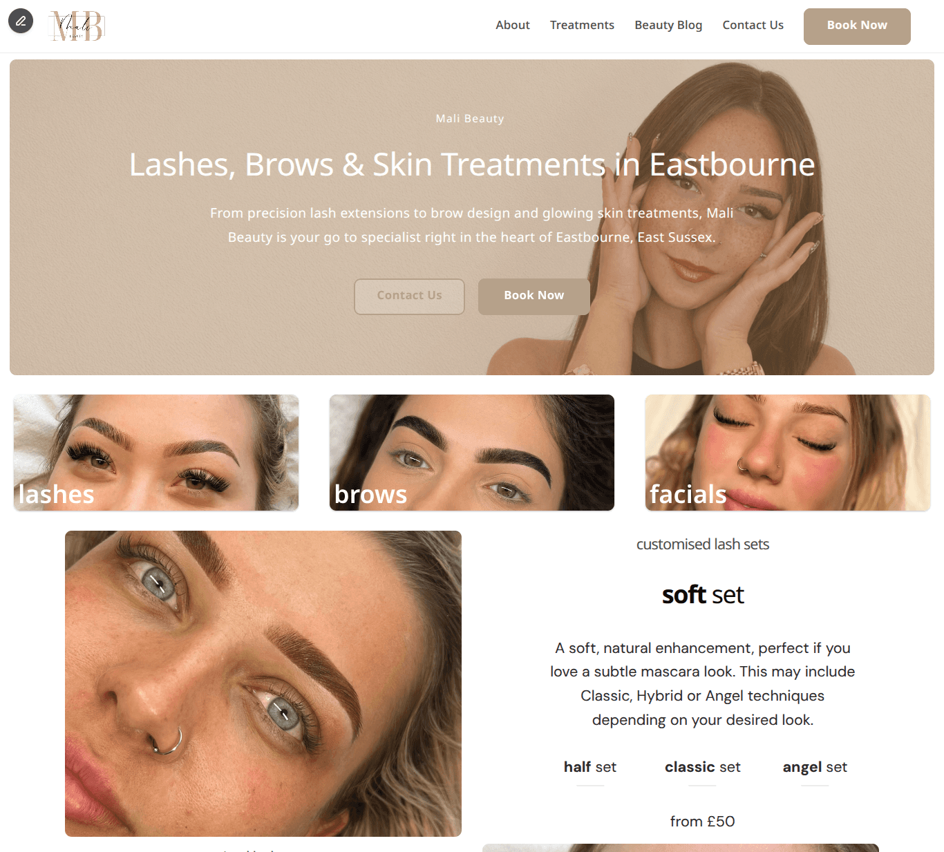 Mali beauty website layout 
