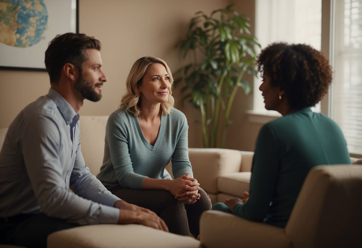 coundelor with a man and woman in discussion