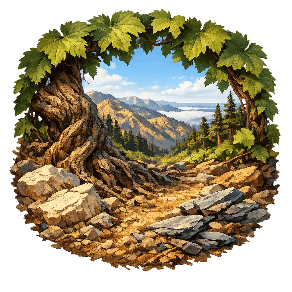 Detailed graphic of the Santa Cruz Mountains wine region.