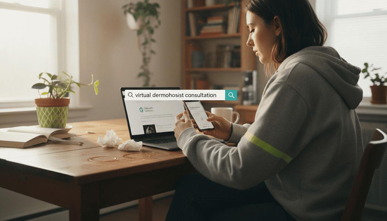 Patient searching telehealth consultation online