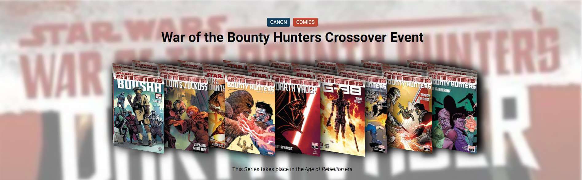 Cover Collage from the War of the Bounty Hunters Crossover Event