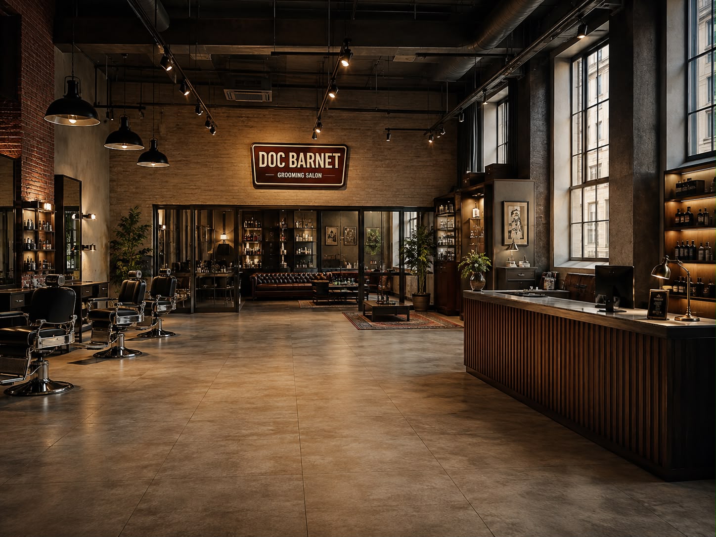 DOC BARNET premium grooming salon interior