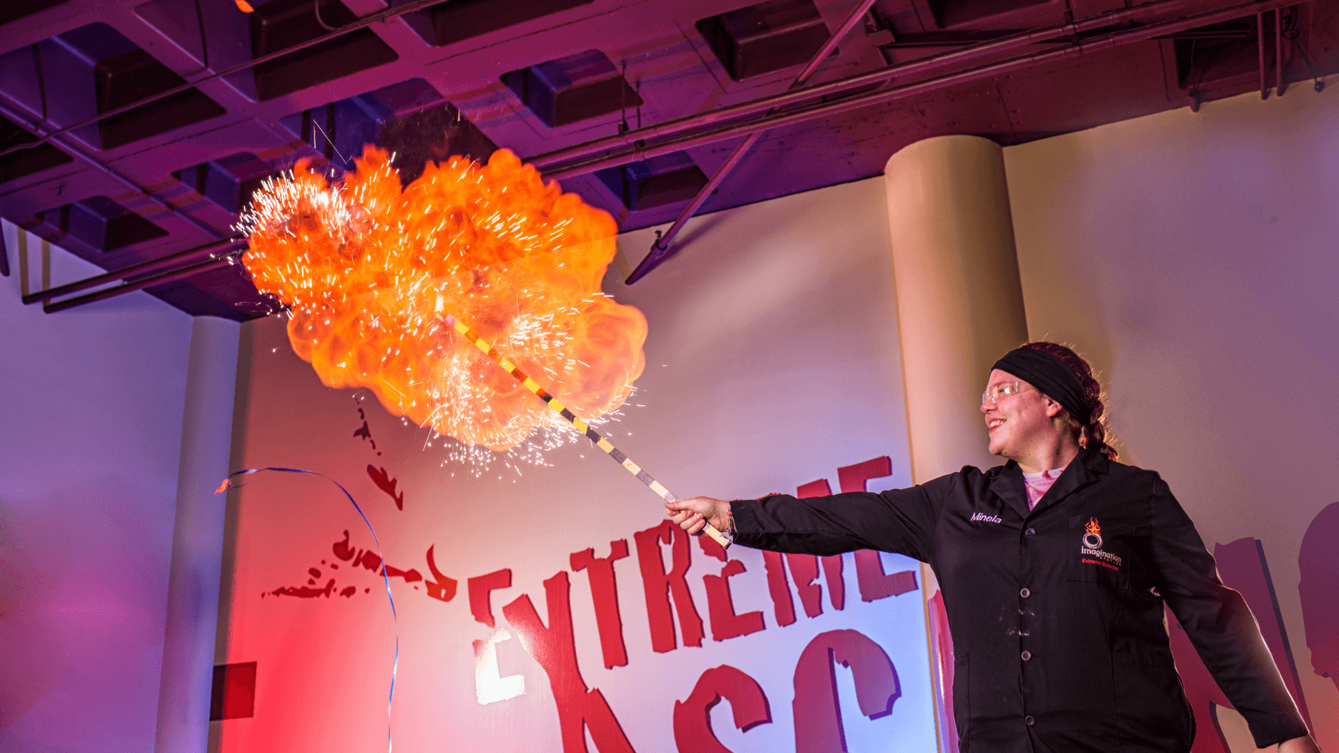 An Extreme Scientist showcases an explosion.