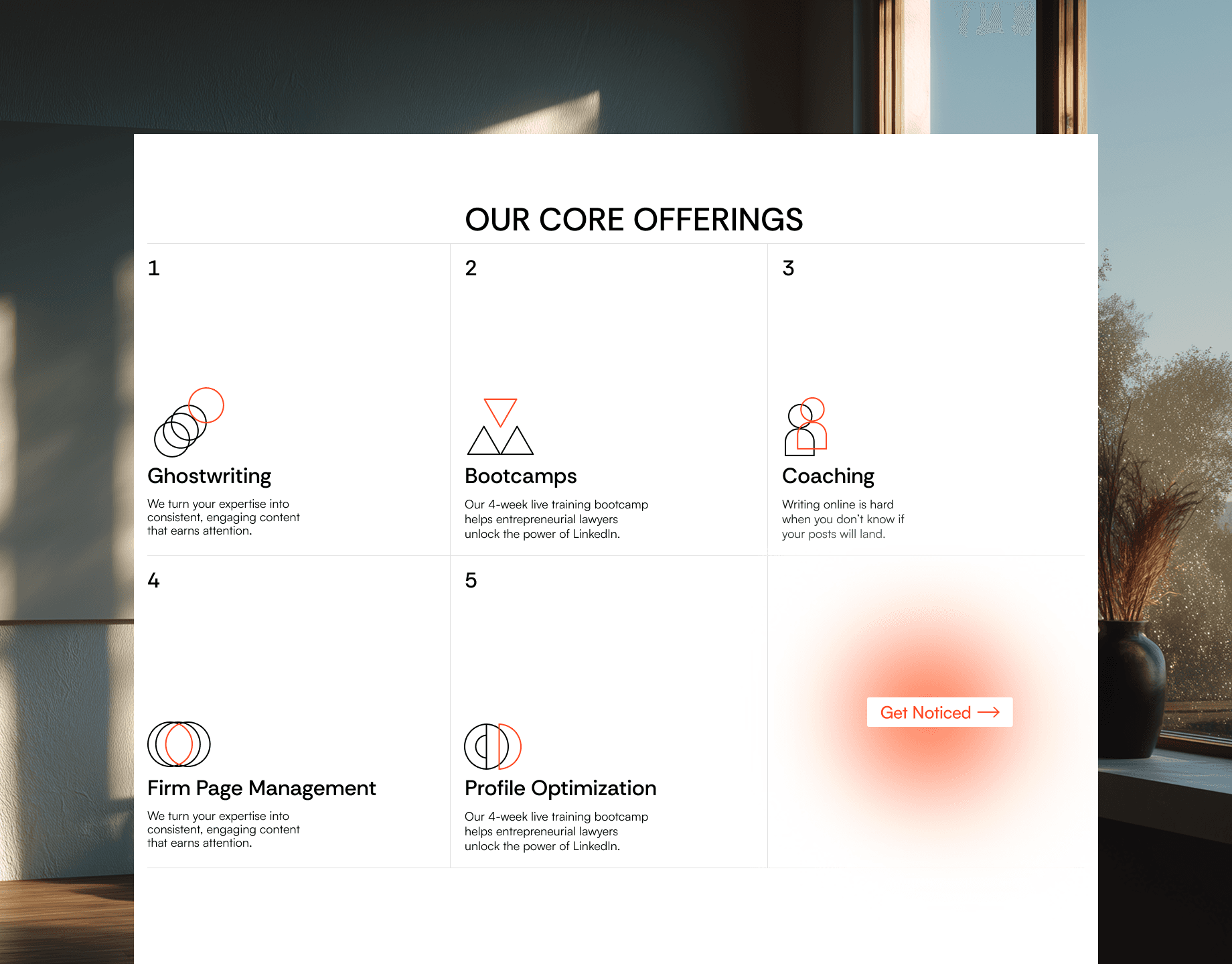 Contender services mockup