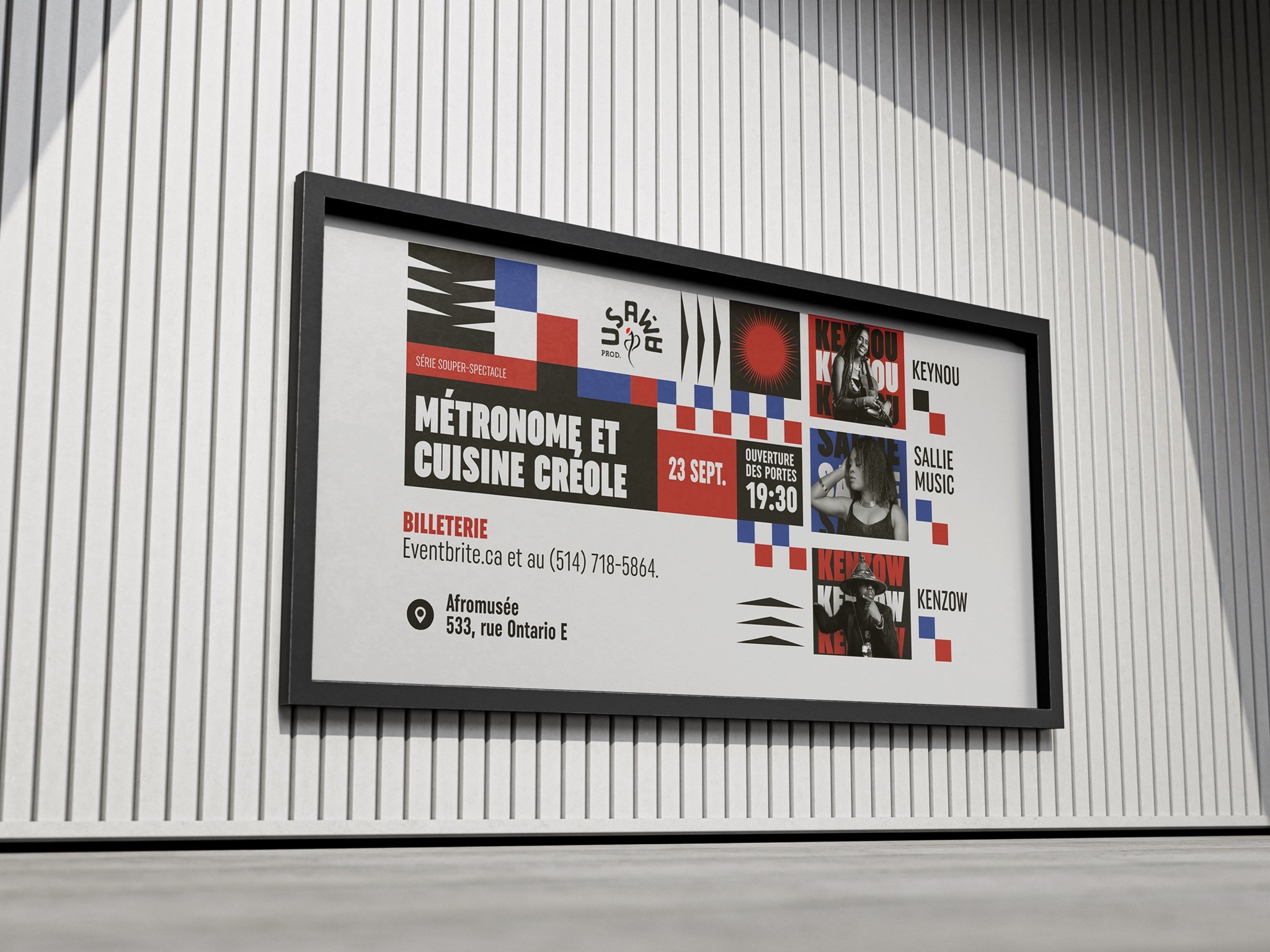 Poster for "Métronome et Cuisine Créole" with event details.