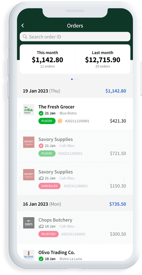 zeemart restaurant procurement system from buyer side