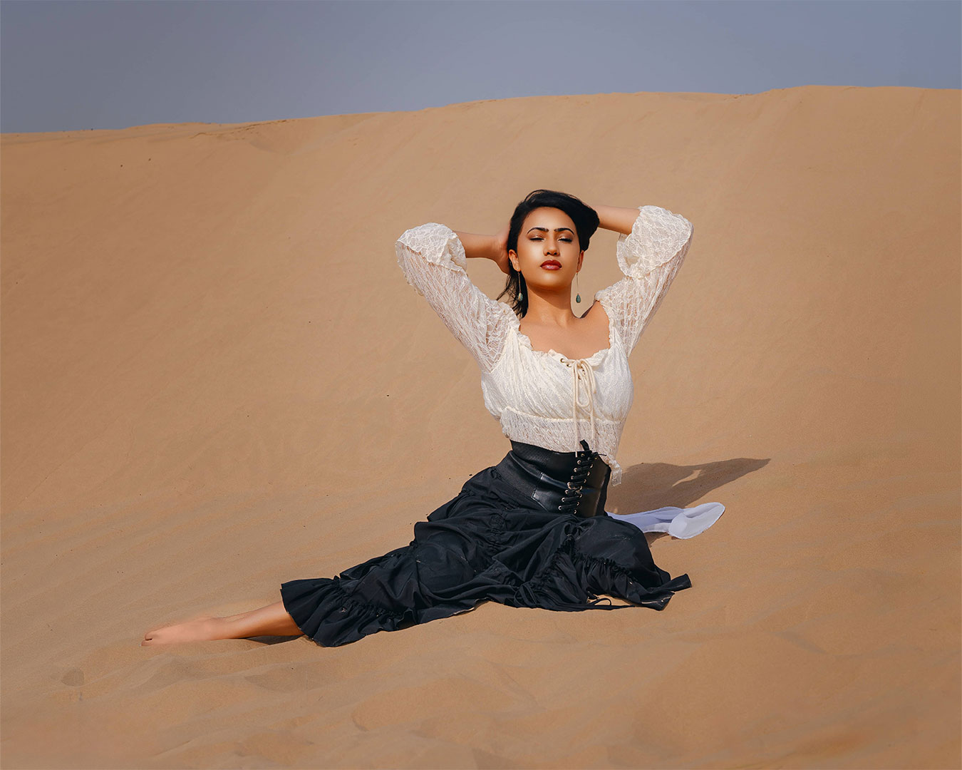 Professional desert shoot with a calm and minimalist aesthetic