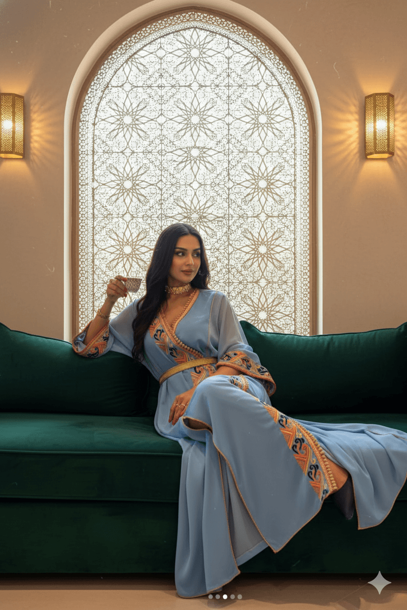 Woman in green blazzer and the black glasses