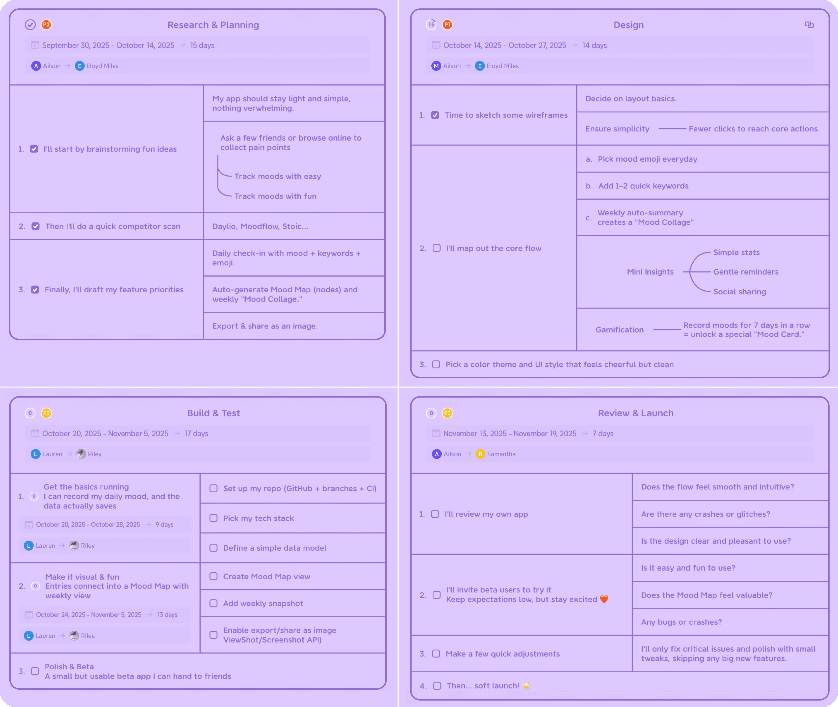 Create with AI in Xmind — turn project content into organized, actionable task breakdowns.