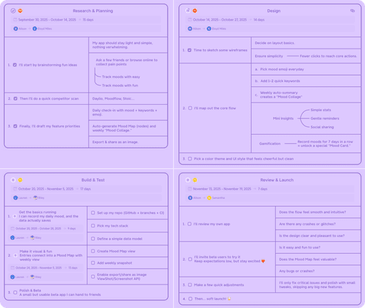 Create with AI in Xmind — turn project content into organized, actionable task breakdowns.