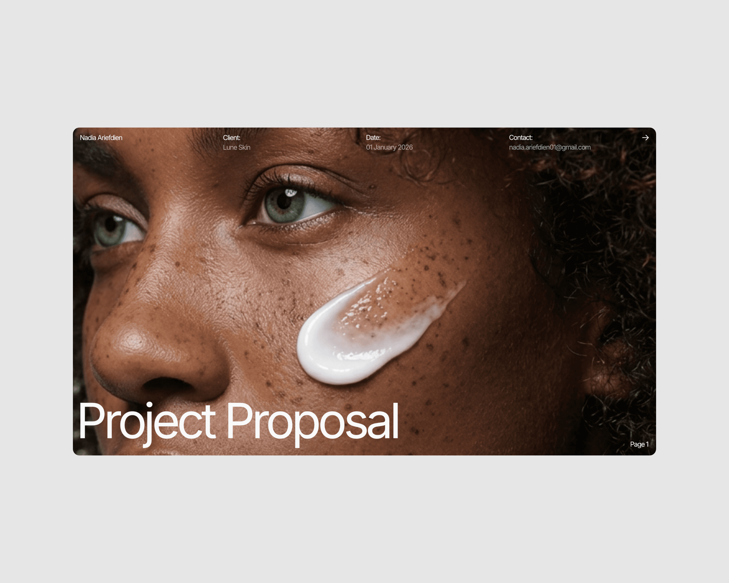 A slide from a project proposal presentation. The presentation features a simple, minimalist design.